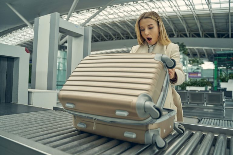 Damaged luggage at the airport